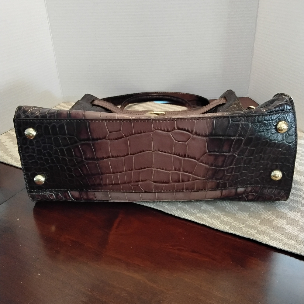 Michael Kors Hamilton Tote Leather Brown Ombre Croc-Embossed - Picture 8 of 9
